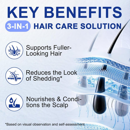 Hair Growth Serum Roll On with 3% Rosemary, 3% Redensyl, 2% Anagain - Nourish Hair Follicles & Support Scalp Health - 30ml