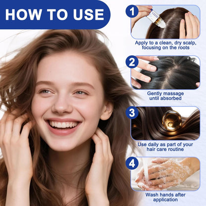 Hair Growth Serum Roll On with 3% Rosemary, 3% Redensyl, 2% Anagain - Nourish Hair Follicles & Support Scalp Health - 30ml