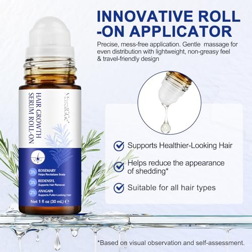 Hair Growth Serum Roll On with 3% Rosemary, 3% Redensyl, 2% Anagain - Nourish Hair Follicles & Support Scalp Health - 30ml - görsel 14