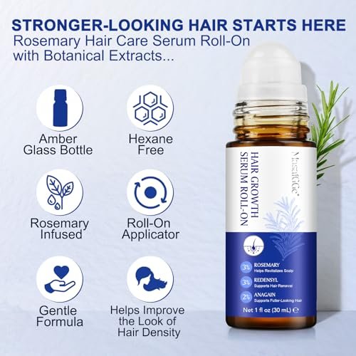 Hair Growth Serum Roll On with 3% Rosemary, 3% Redensyl, 2% Anagain - Nourish Hair Follicles & Support Scalp Health - 30ml - görsel 18