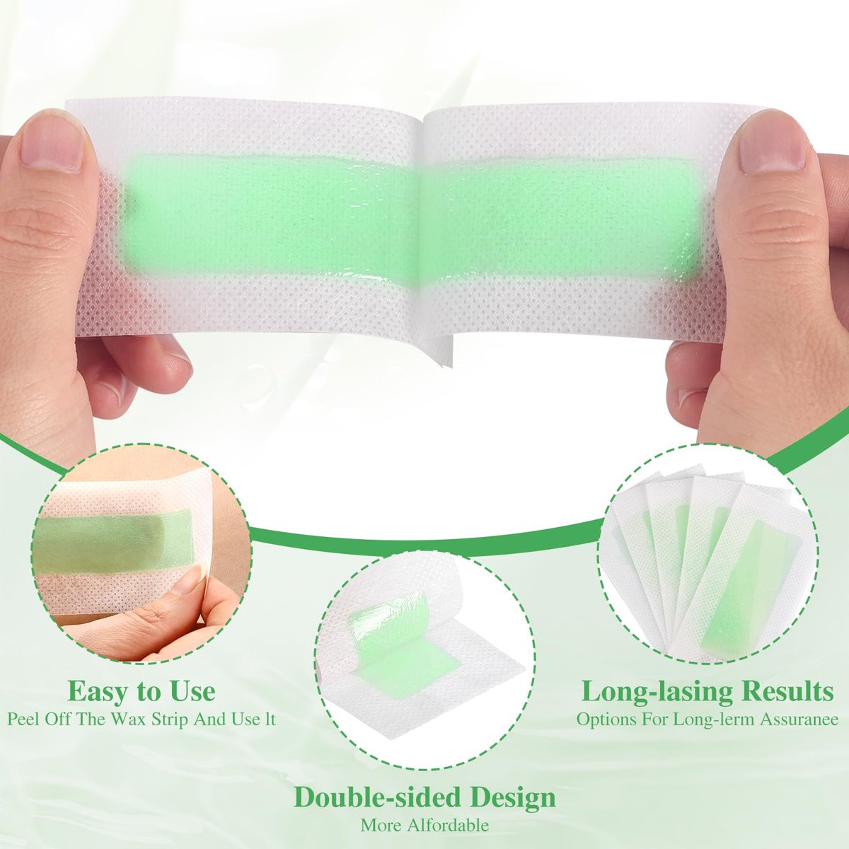 UGODAR 40 Pcs Hypoallergenic Facial Wax Strips for Women – Gentle Face Hair Removal with 4 Calming Oil Wipes, Eyebrow Wax Strips for All Skin Types - görsel 11