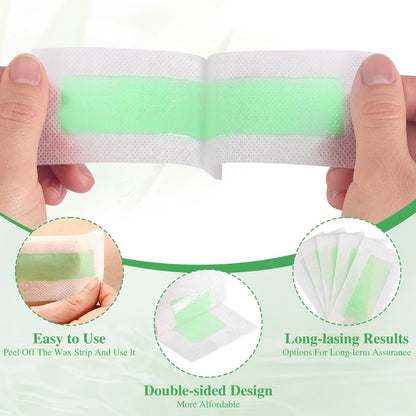 UGODAR 40 Pcs Hypoallergenic Facial Wax Strips for Women – Gentle Face Hair Removal with 4 Calming Oil Wipes, Eyebrow Wax Strips for All Skin Types