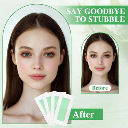UGODAR 40 Pcs Hypoallergenic Facial Wax Strips for Women – Gentle Face Hair Removal with 4 Calming Oil Wipes, Eyebrow Wax Strips for All Skin Types