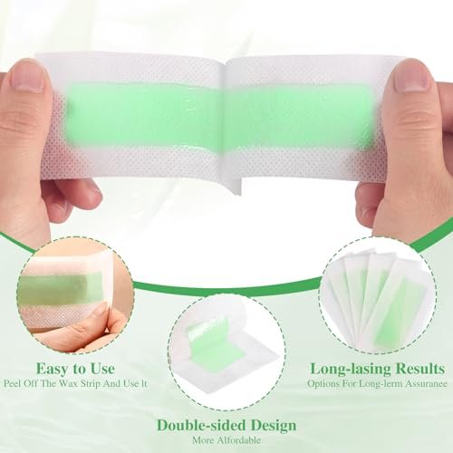 UGODAR 40 Pcs Hypoallergenic Facial Wax Strips for Women – Gentle Face Hair Removal with 4 Calming Oil Wipes, Eyebrow Wax Strips for All Skin Types - görsel 12