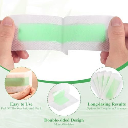 UGODAR 40 Pcs Hypoallergenic Facial Wax Strips for Women – Gentle Face Hair Removal with 4 Calming Oil Wipes, Eyebrow Wax Strips for All Skin Types