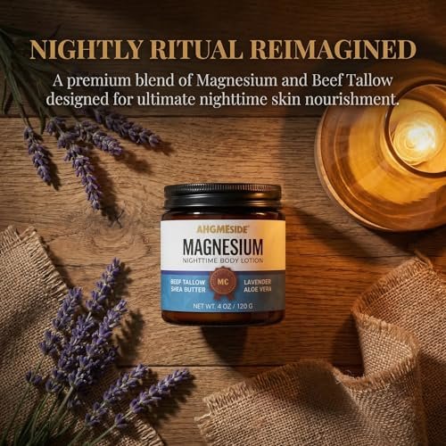 Ahgmeside Neuropathy Cream - Magnesium Nerve Relief Lotion for Feet, Hands, Legs & Toes, Fast-Absorbing Neuropathy Cream for Sleep, Relaxation & Soothing Comfort, Non-Greasy Body Butter, 4 oz Avelisse