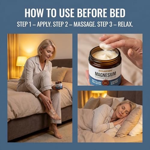 Ahgmeside Neuropathy Cream - Magnesium Nerve Relief Lotion for Feet, Hands, Legs & Toes, Fast-Absorbing Neuropathy Cream for Sleep, Relaxation & Soothing Comfort, Non-Greasy Body Butter, 4 oz Avelisse