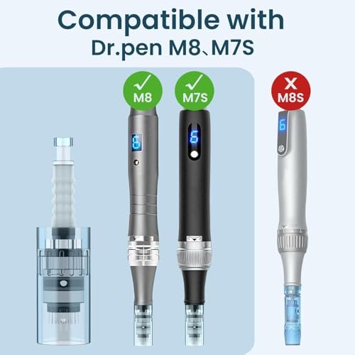 12-Pack Microneedling Pen Cartridges for Dr. Pen M8, M7S – 4x36Pin, 4x16Pin, 4xRound Nano – 0.25mm Replacement Tips for Home Use Avelisse