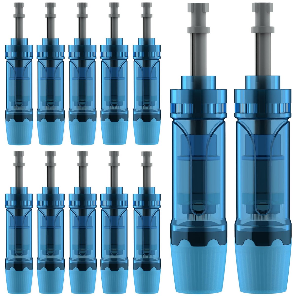 12Pcs Microneedling Pen Cartridges for Dr Pen M8S, A11, A8S, A9 – 0.25mm (4x36Pin, 4x18Pin, 4xRound Nano) – Home Use Avelisse