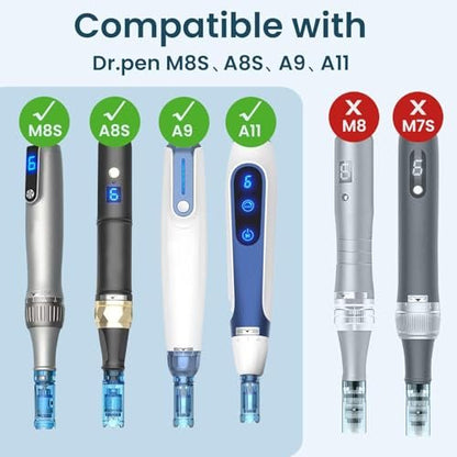 12Pcs Microneedling Pen Cartridges for Dr Pen M8S, A11, A8S, A9 – 0.25mm (4x36Pin, 4x18Pin, 4xRound Nano) – Home Use Avelisse