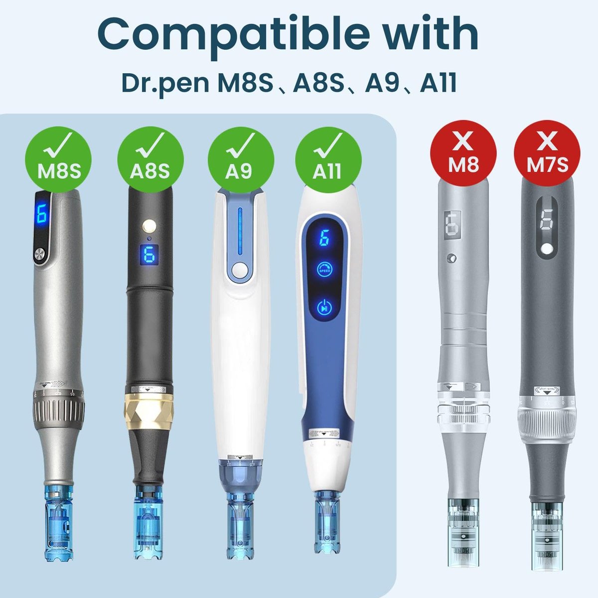 12Pcs Microneedling Pen Cartridges for Dr Pen M8S, A11, A8S, A9 – 0.25mm (4x36Pin, 4x18Pin, 4xRound Nano) – Home Use Avelisse