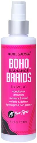 Nicole & Alyssa Leave-In Conditioner Spray for Boho & Crochet Styles - Lightweight Moisturizing Detangler, Curl-Friendly Formula, Frizz Control & Shine, No Rinse, for Human & Synthetic Hair (8.5 Fl Oz) - görsel 2