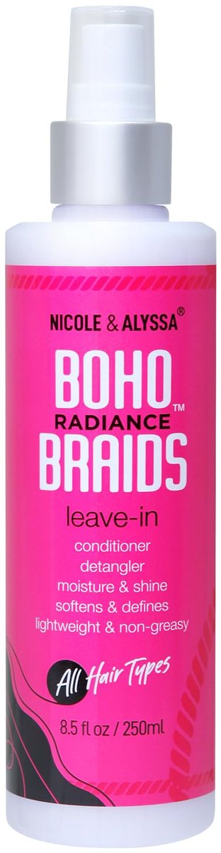 Nicole & Alyssa Leave-In Conditioner Spray for Boho & Crochet Styles - Lightweight Moisturizing Detangler, Curl-Friendly Formula, Frizz Control & Shine, No Rinse, for Human & Synthetic Hair (8.5 Fl Oz) - görsel 1