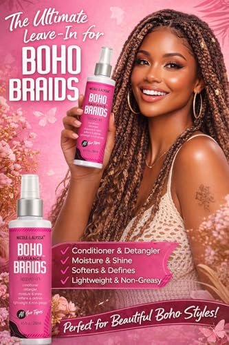 Nicole & Alyssa Leave-In Conditioner Spray for Boho & Crochet Styles - Lightweight Moisturizing Detangler, Curl-Friendly Formula, Frizz Control & Shine, No Rinse, for Human & Synthetic Hair (8.5 Fl Oz) - görsel 6