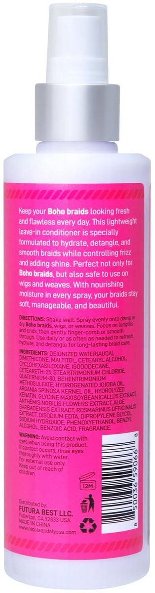 Nicole & Alyssa Leave-In Conditioner Spray for Boho & Crochet Styles - Lightweight Moisturizing Detangler, Curl-Friendly Formula, Frizz Control & Shine, No Rinse, for Human & Synthetic Hair (8.5 Fl Oz) - görsel 9