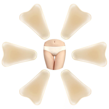 PINKMOLI Camel Front Silicone Coverage Concealer Pads for Women, 6 Pack Reusable Invisible Insert for Leggings, Yoga Pants & Swimwear - Light Beige