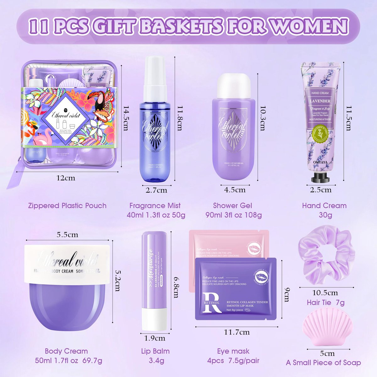 KIYTARBOO 11 Pcs Skin Care Set for Women - Complete Travel Size Spa Kit, Gift for Birthday, Teacher Appreciation, Valentine's Day, Mother's Day - görsel 3