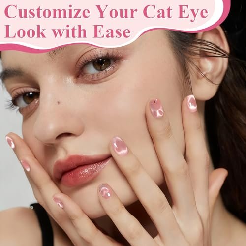 FOWSRHRG 3 in 1 Cat Eye Nail Magnet Set – Double-Head Magnet Wand with Steel Ball Round Beads and Guides for DIY Nail Art Salon Manicure - görsel 14