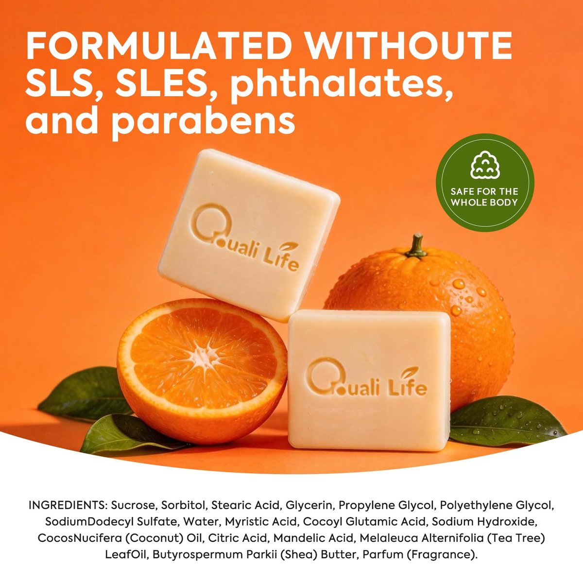 QualiLife Acidified Cleansing Bar – Purifying Deodorizing Soap for Eliminating Odor, Natural Deodorant Body Wash for Women & Men, Pack of 3 Avelisse