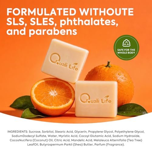 QualiLife Acidified Cleansing Bar – Purifying Deodorizing Soap for Eliminating Odor, Natural Deodorant Body Wash for Women & Men, Pack of 3 Avelisse
