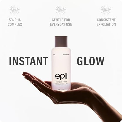 epii New Skin Toner | PHA 5% Exfoliation Toner for Instant Glow | Glass Skin | Hyaluronic Acid | Korean Skincare | 145ml / 4.9 fl oz Avelisse
