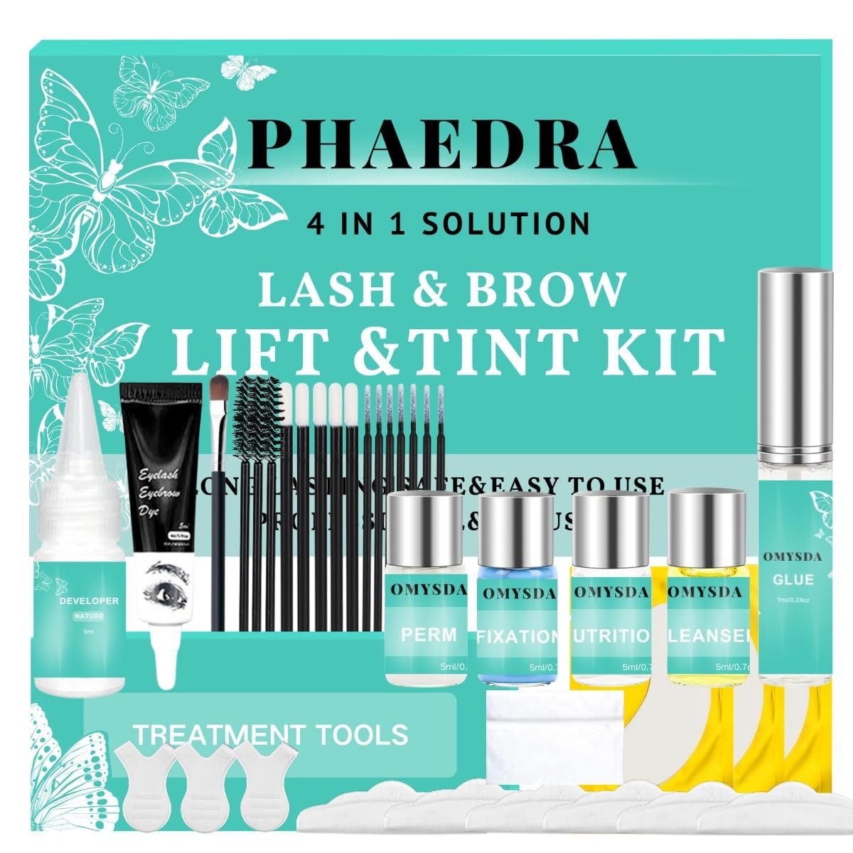 Lash Lift and Brow Lamination Kit - Professional 4-in-1 Perm Kit for Long-Lasting 6-8 Week Results - DIY or Salon Use - Black Avelisse