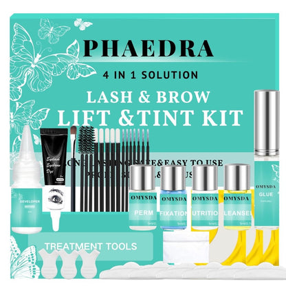 Lash Lift and Brow Lamination Kit - Professional 4-in-1 Perm Kit for Long-Lasting 6-8 Week Results - DIY or Salon Use - Black Avelisse