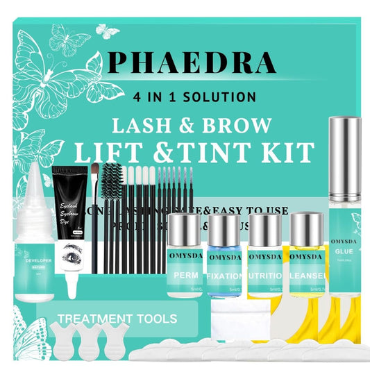 Lash Lift and Brow Lamination Kit - Professional 4-in-1 Perm Kit for Long-Lasting 6-8 Week Results - DIY or Salon Use - Black Avelisse