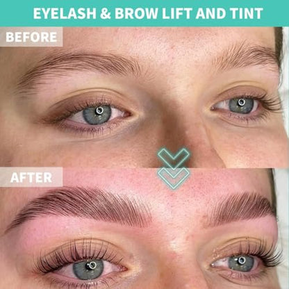 Lash Lift and Brow Lamination Kit - Professional 4-in-1 Perm Kit for Long-Lasting 6-8 Week Results - DIY or Salon Use - Black Avelisse