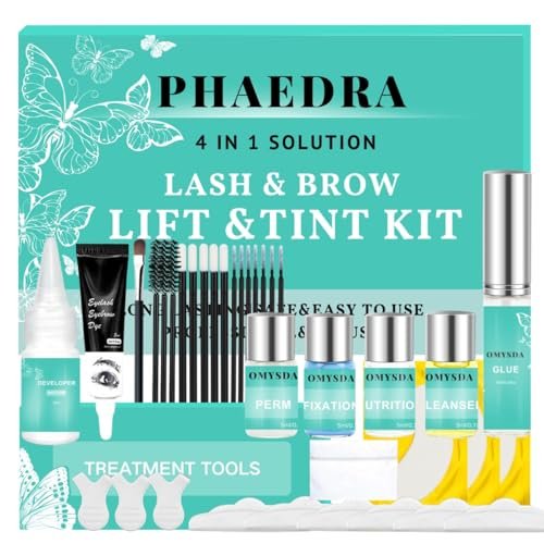 Lash Lift and Brow Lamination Kit - Professional 4-in-1 Perm Kit for Long-Lasting 6-8 Week Results - DIY or Salon Use - Black Avelisse