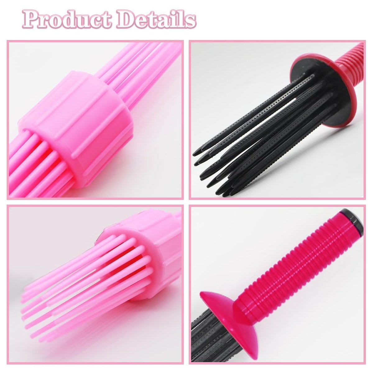 HAIOLORPRO 2-Piece Curling Roll Comb Set for Curly Hair - Three Sizes Styling Tool for Casual or Special Events (Pink) - görsel 11