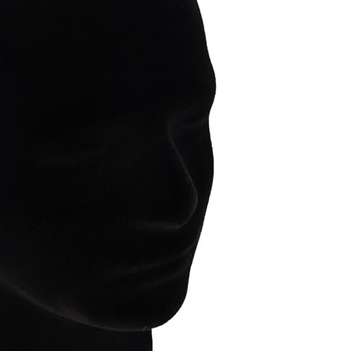 MapofBeauty Black Velvet Foam Mannequin Head Male Display Stand - Styrofoam Wig Head for Styling and Display Avelisse