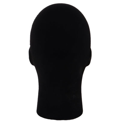 MapofBeauty Black Velvet Foam Mannequin Head Male Display Stand - Styrofoam Wig Head for Styling and Display Avelisse