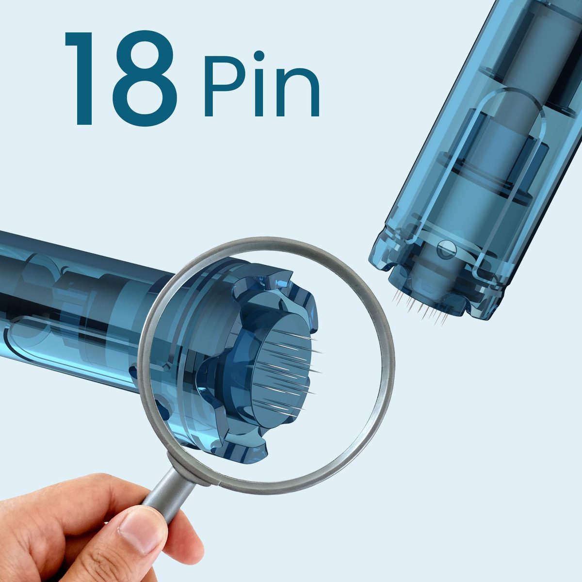 12-Pack 18-Pin Microneedling Pen Cartridges for Dr Pen M8S/A11/A8S/A9 – 0.25mm Needles for At-Home Use Avelisse