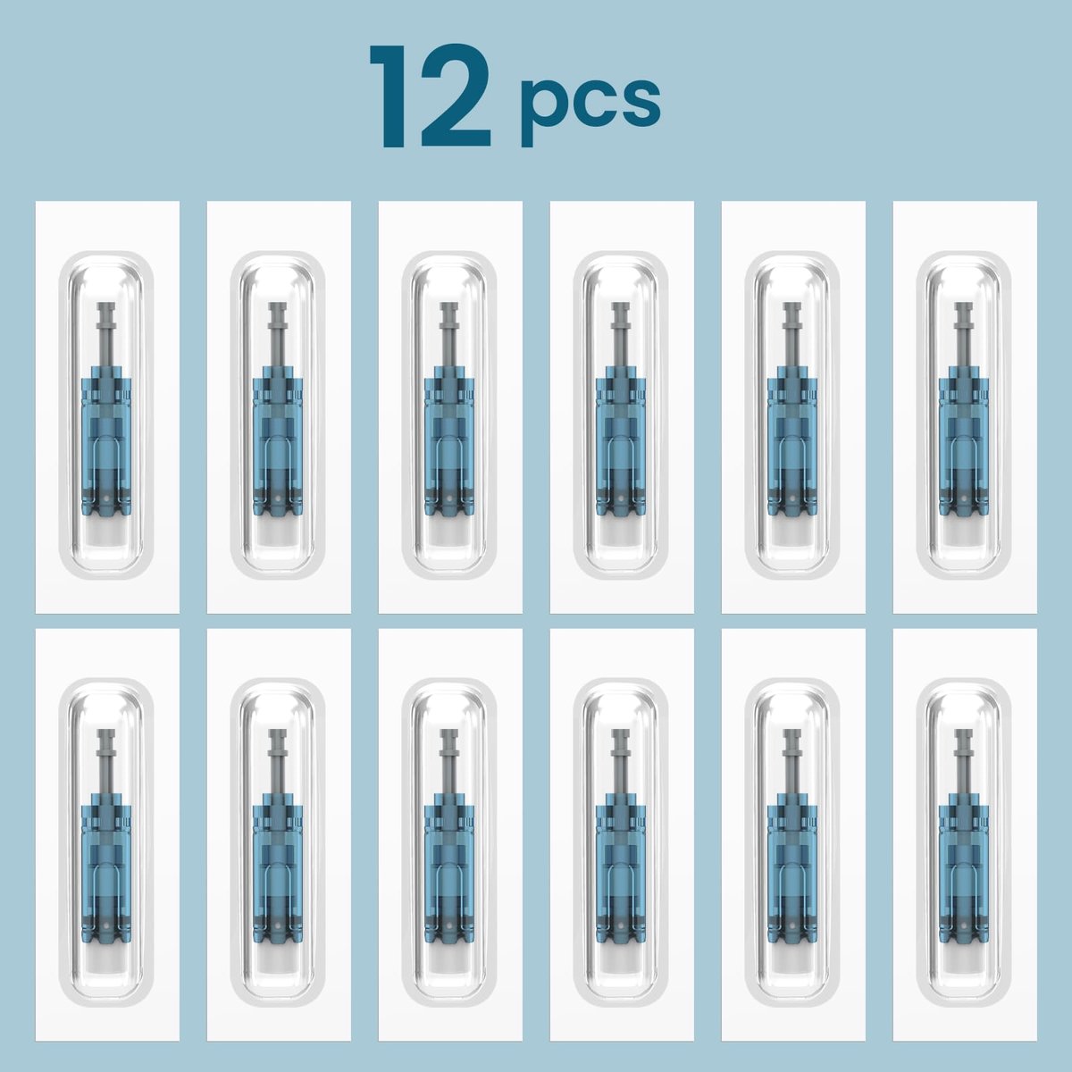 12-Pack 18-Pin Microneedling Pen Cartridges for Dr Pen M8S/A11/A8S/A9 – 0.25mm Needles for At-Home Use Avelisse