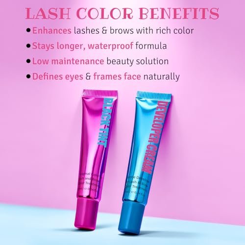 Lomansa 10ml Lash Color Kit - Black Voluminous Eyelash Dye, Easy-to-Use, Lasts 4 Weeks Avelisse