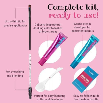 Lomansa 10ml Lash Color Kit - Black Voluminous Eyelash Dye, Easy-to-Use, Lasts 4 Weeks Avelisse