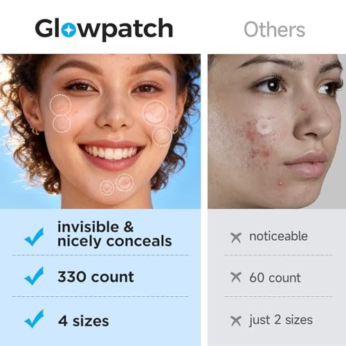 Glowpatch Pimple Patches for Face - 330 Invisible Acne Patches, Daytime Ultra Thin Spot Stickers & Original Hydrocolloid Zit Patch 4 Sizes for Overnight Care - görsel 11