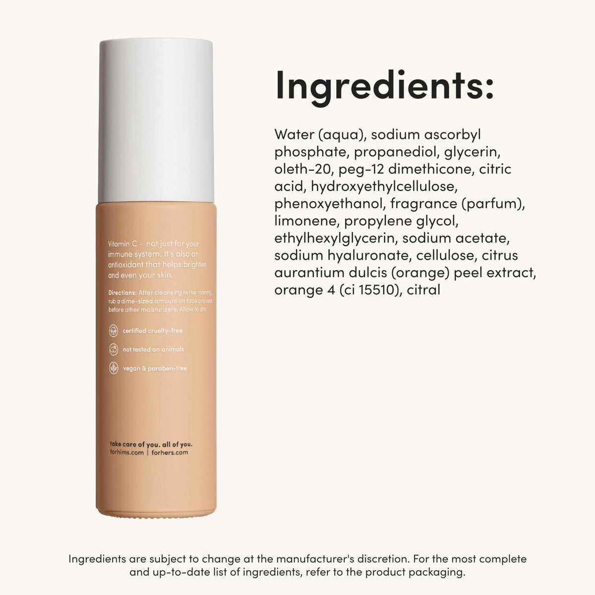 Hims Everyday Moisturizer for Men & Vitamin C Serum Duo - Lightweight Hydrating Face Moisturizer with Hyaluronic Acid and Shea Butter, Anti-Wrinkle Serum - 2 Fl Oz Total Avelisse