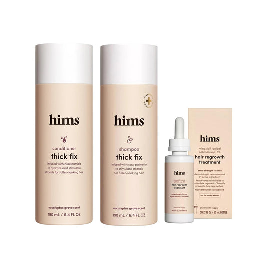 Hims Thick Fix Shampoo & Conditioner Set with Minoxidil 5% Topical Solution for Men - Hair Growth & Thickening Duo, Eucalyptus Scent Avelisse
