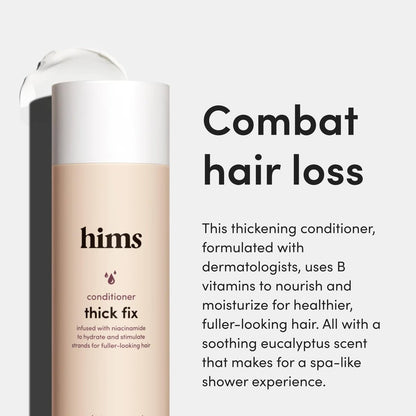 Hims Thick Fix Shampoo & Conditioner Set with Minoxidil 5% Topical Solution for Men - Hair Growth & Thickening Duo, Eucalyptus Scent Avelisse