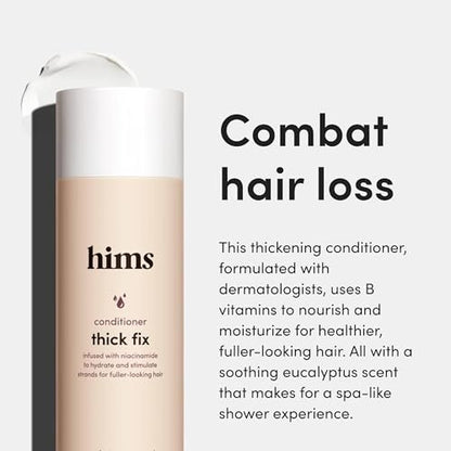 Hims Thick Fix Shampoo & Conditioner Set with Minoxidil 5% Topical Solution for Men - Hair Growth & Thickening Duo, Eucalyptus Scent Avelisse