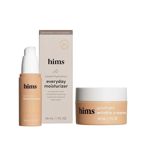Hims Everyday Moisturizer & Goodnight Wrinkle Cream for Men - Hydrating Face Moisturizer with Hyaluronic Acid and Shea Butter & Night Cream - 2-Piece Set Avelisse