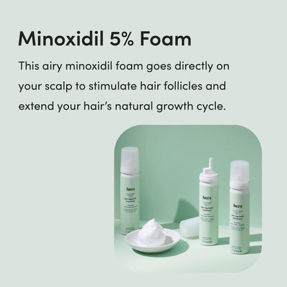HERS Full Volume Shampoo & Conditioner Set for Women with Minoxidil 5% Topical Foam - Volumizing Hair Care & Regrowth Treatment, Coastal Cedar Citron, 2 x 6.4 oz + 2 oz