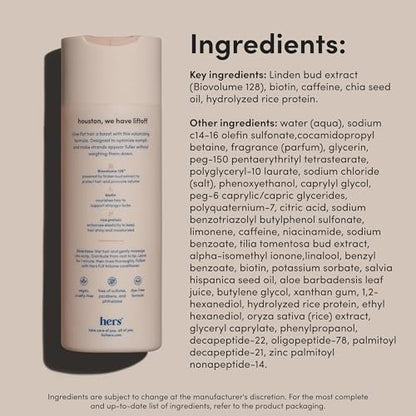 HERS Full Volume Shampoo & Conditioner Set for Women with Minoxidil 5% Topical Foam - Volumizing Hair Care & Regrowth Treatment, Coastal Cedar Citron, 2 x 6.4 oz + 2 oz