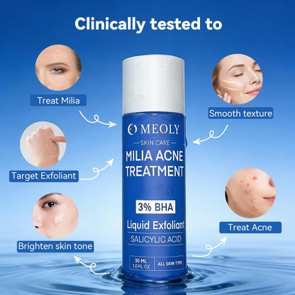 MEOLY Milia Remover Treatment Serum – BHA with Niacinamide for Milia & Acne, Advanced Exfoliant for Men and Women, 30 ML Avelisse