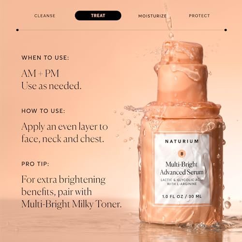 Naturium Multi-Bright Advanced Serum – Exfoliating Brightening Serum with L-Arginine, Lactic & Glycolic Acid for Radiant Glow, 1 fl oz Avelisse