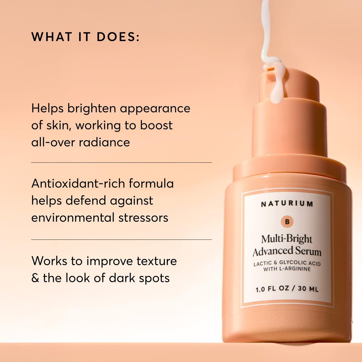 Naturium Multi-Bright Advanced Serum – Exfoliating Brightening Serum with L-Arginine, Lactic & Glycolic Acid for Radiant Glow, 1 fl oz Avelisse