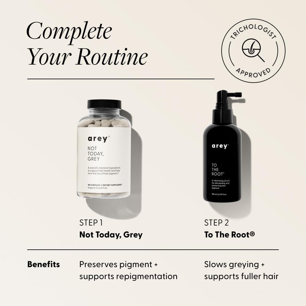 Arey To The Root Hair Serum – Anti-Grey Scalp Serum for Women & Men, Slows Grey Hair Growth & Preserves Pigment, Vegan & Oil-Free (3-Month Supply) Avelisse