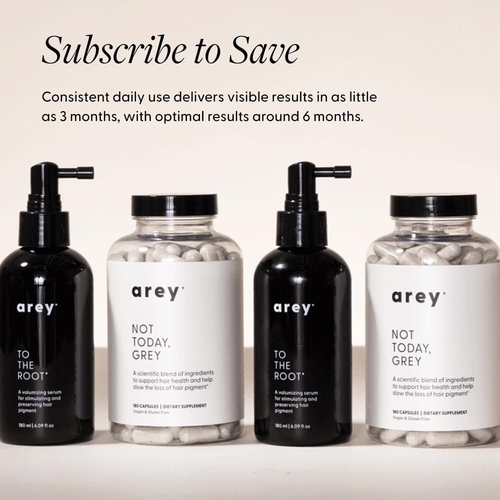 Arey To The Root Hair Serum – Anti-Grey Scalp Serum for Women & Men, Slows Grey Hair Growth & Preserves Pigment, Vegan & Oil-Free (3-Month Supply) Avelisse